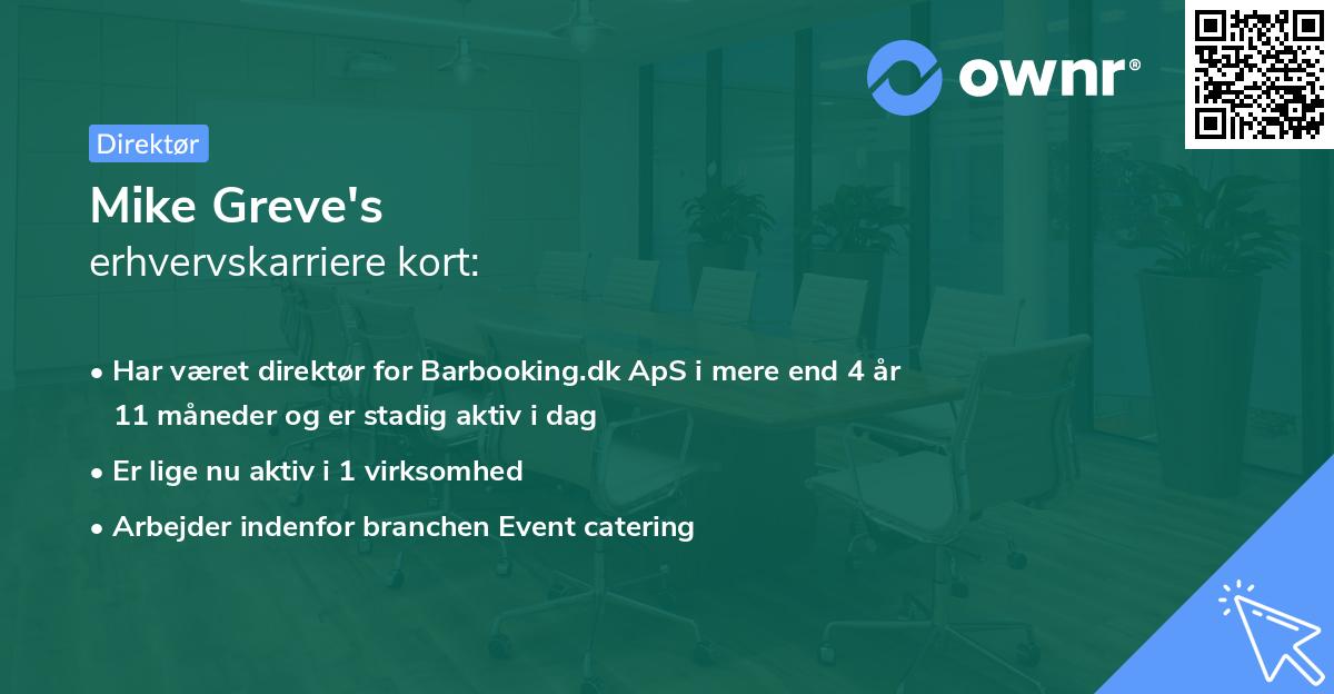 Mike Greve's erhvervskarriere kort