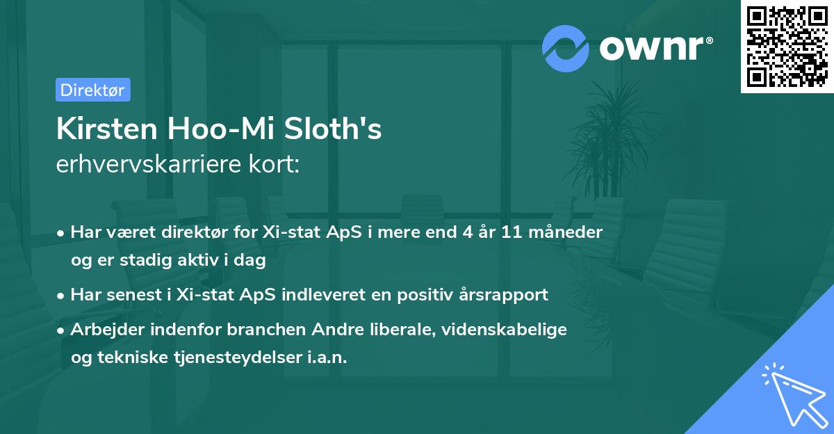 Kirsten Hoo-Mi Sloth's erhvervskarriere kort