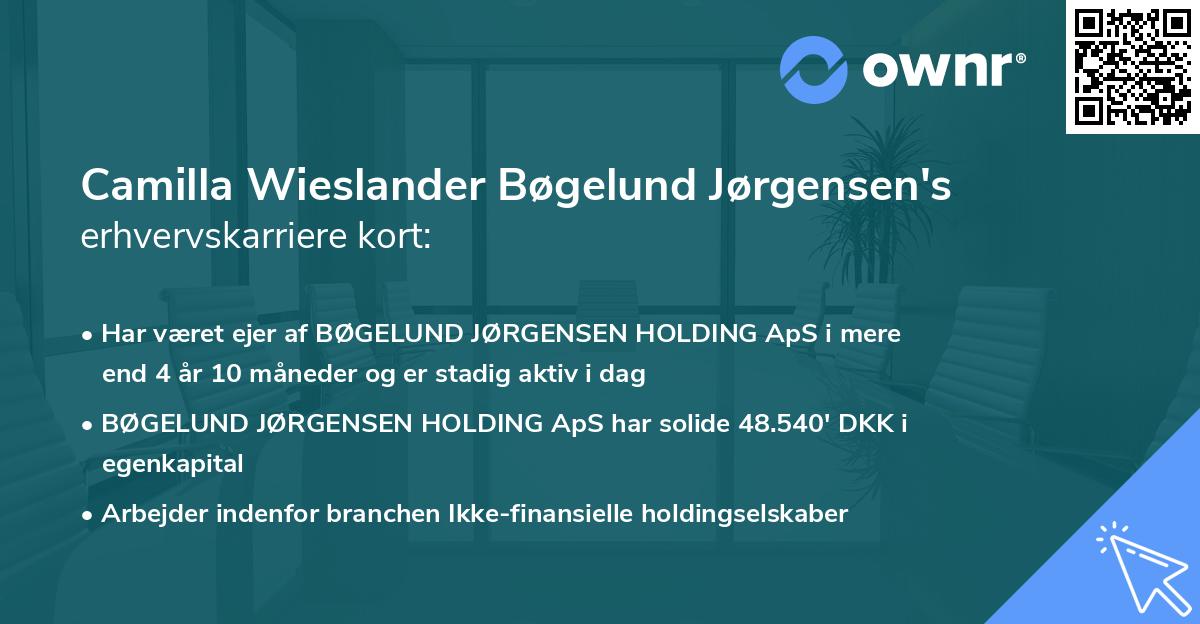 Camilla Wieslander Bøgelund Jørgensen's erhvervskarriere kort