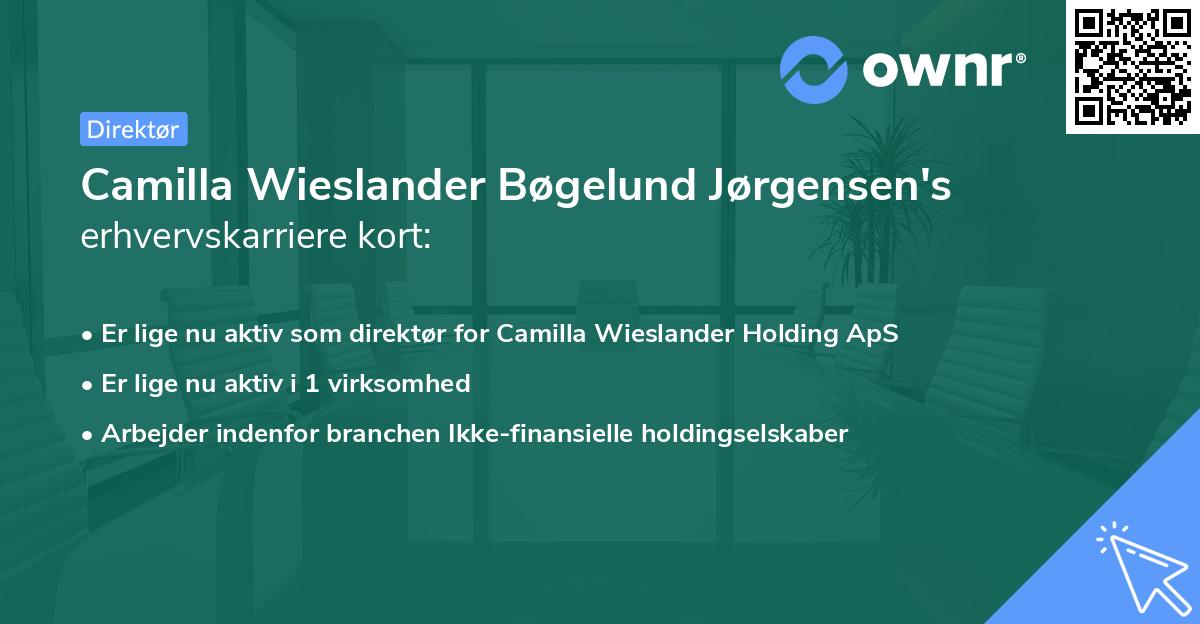 Camilla Wieslander Bøgelund Jørgensen's erhvervskarriere kort