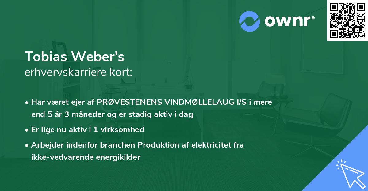 Tobias Weber's erhvervskarriere kort