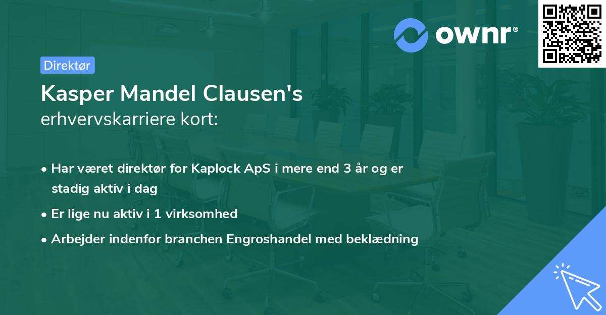 Kasper Mandel Clausen's erhvervskarriere kort