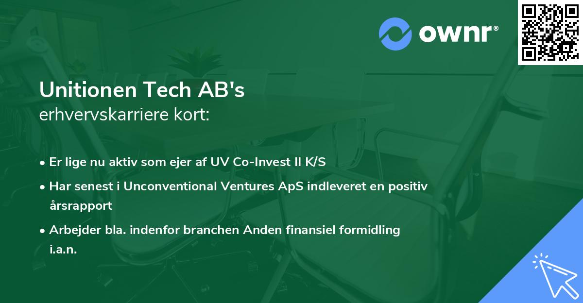 Unitionen Tech AB's erhvervskarriere kort