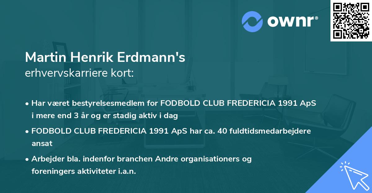 Martin Henrik Erdmann's erhvervskarriere kort