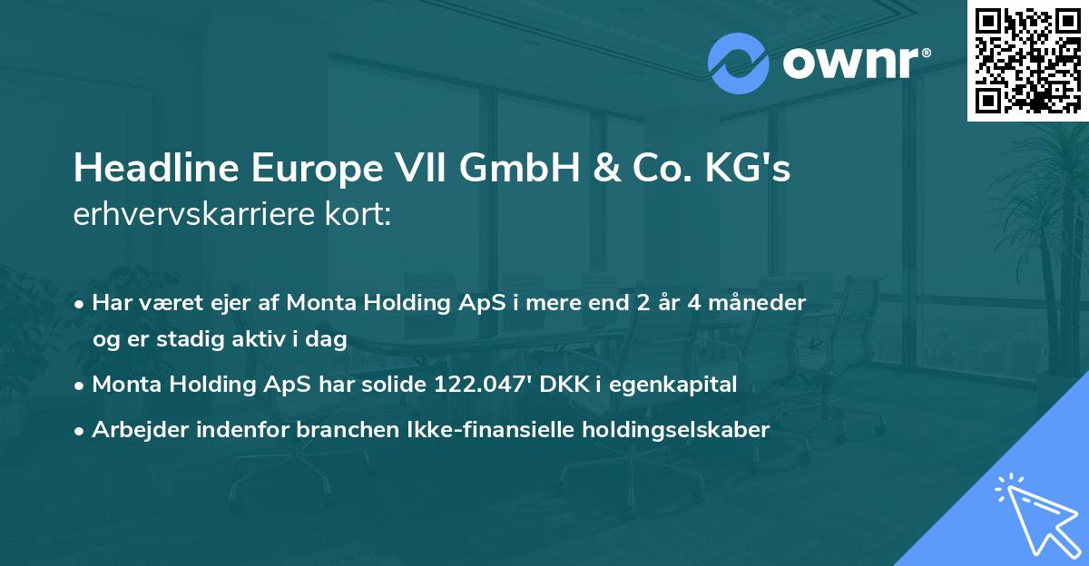 Headline Europe VII GmbH & Co. KG's erhvervskarriere kort