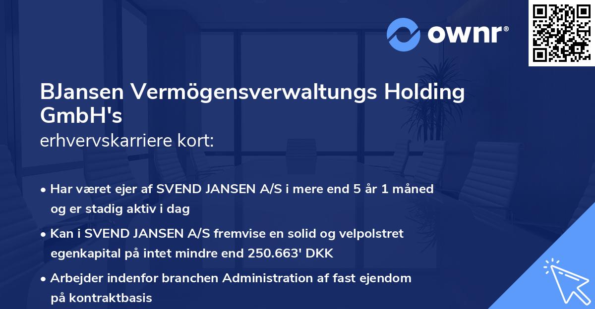 BJansen Vermögensverwaltungs Holding GmbH's erhvervskarriere kort