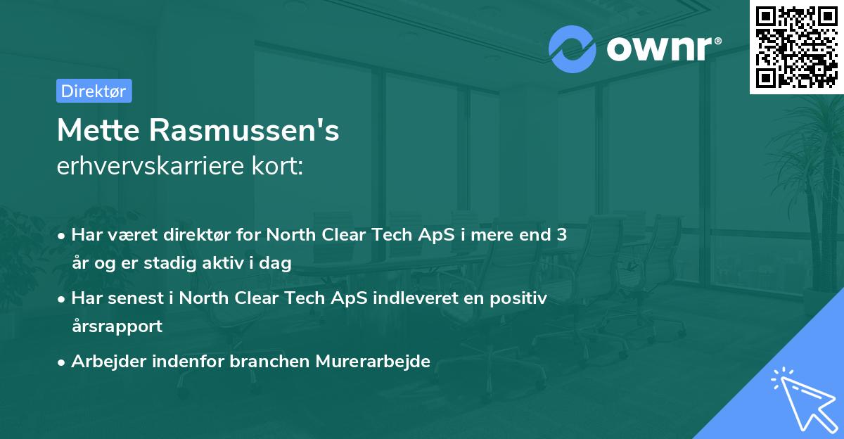 Mette Rasmussen's erhvervskarriere kort