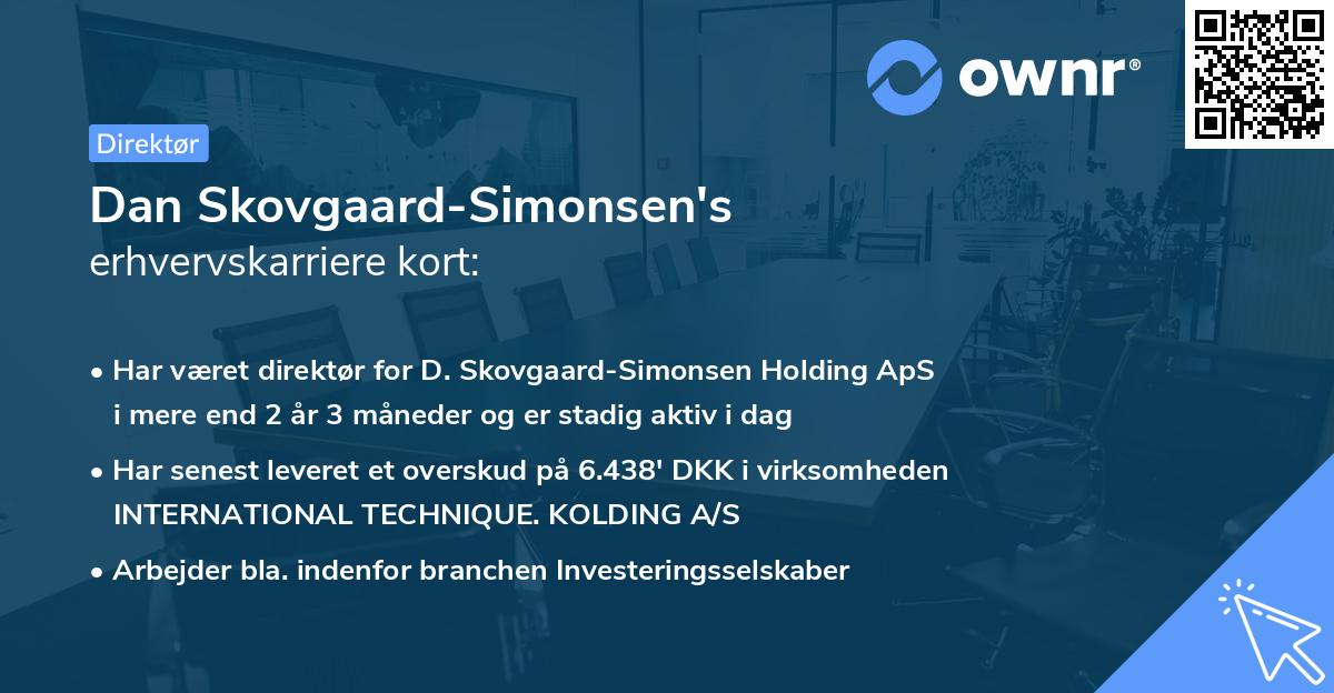 Dan Skovgaard-Simonsen's erhvervskarriere kort