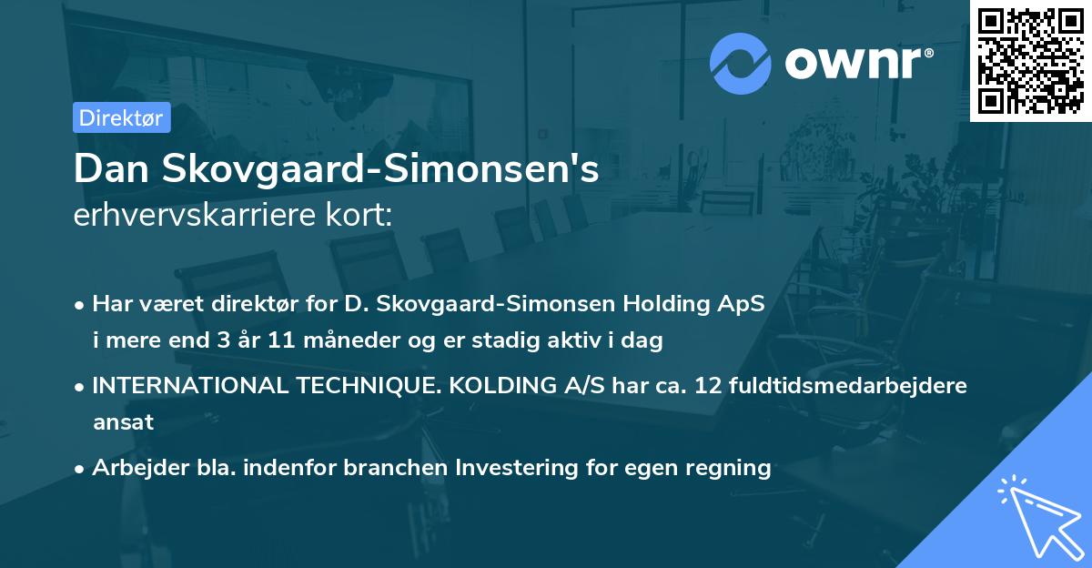 Dan Skovgaard-Simonsen's erhvervskarriere kort
