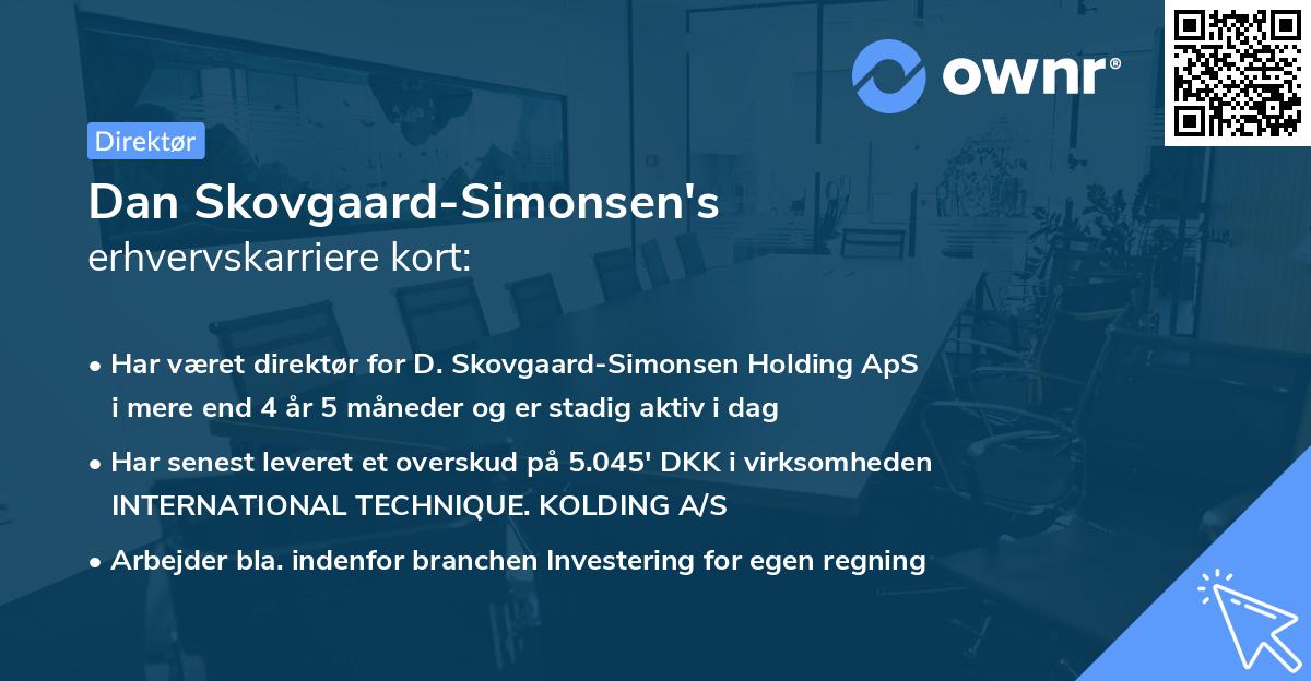 Dan Skovgaard-Simonsen's erhvervskarriere kort