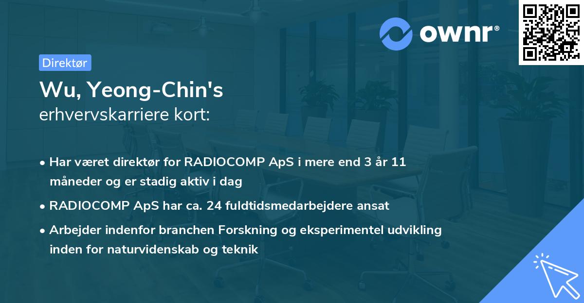 Wu, Yeong-Chin's erhvervskarriere kort