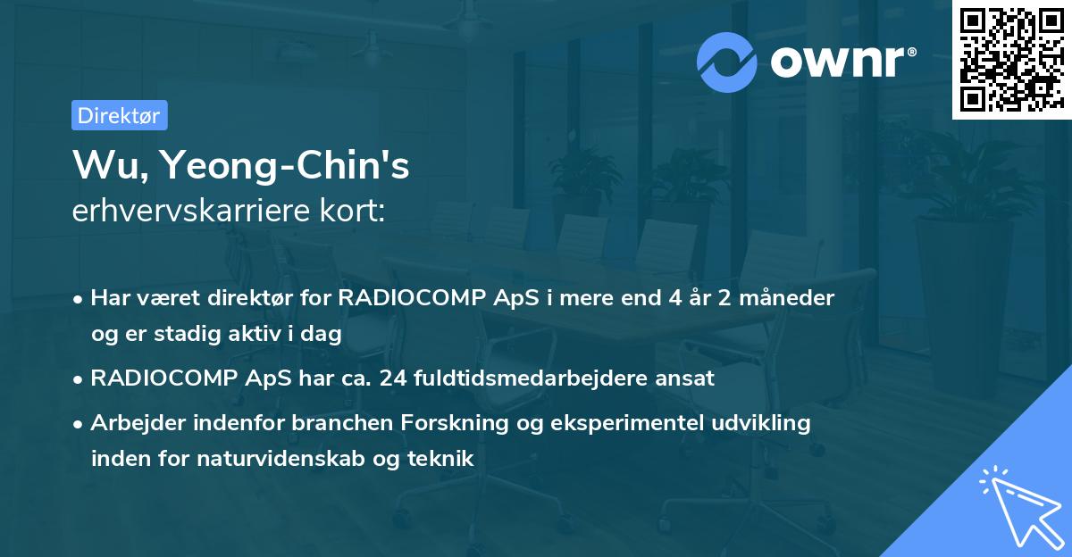 Wu, Yeong-Chin's erhvervskarriere kort