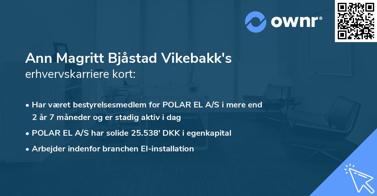 Ann Magritt Bjåstad Vikebakk's erhvervskarriere kort