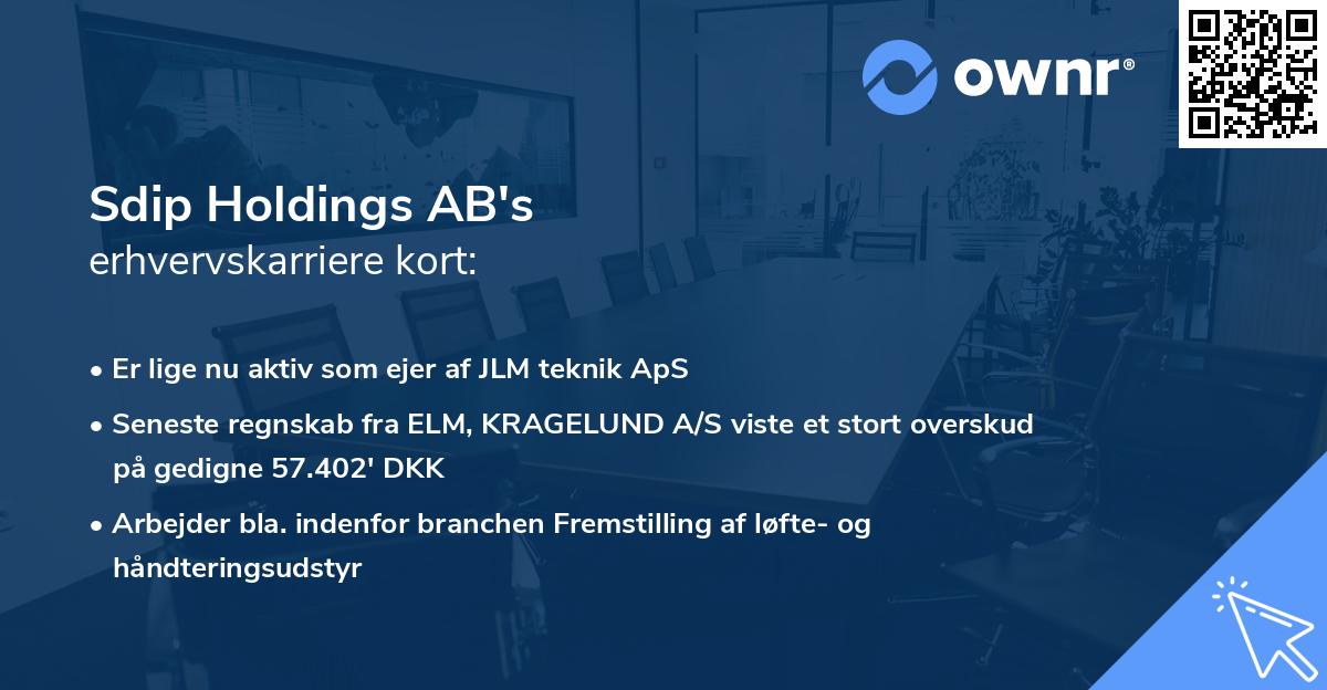Sdip Holdings AB's erhvervskarriere kort