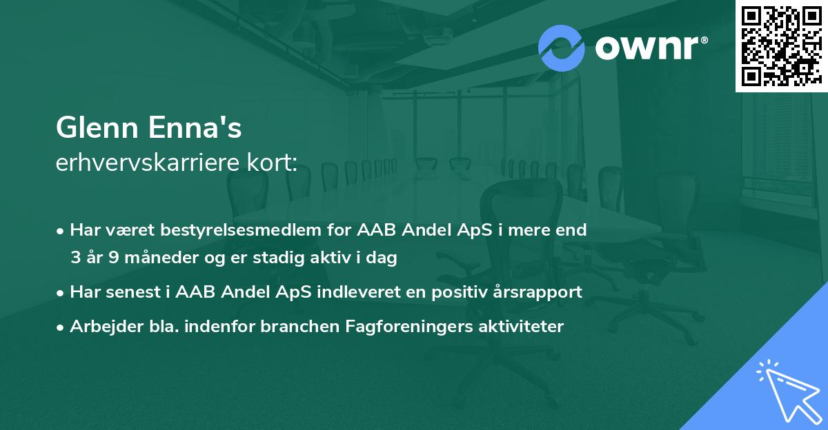 Glenn Enna's erhvervskarriere kort