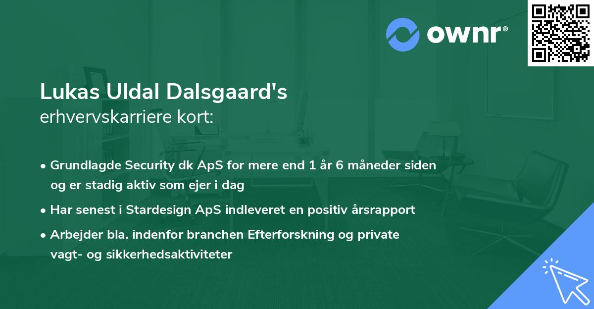 Lukas Uldal Dalsgaard's erhvervskarriere kort