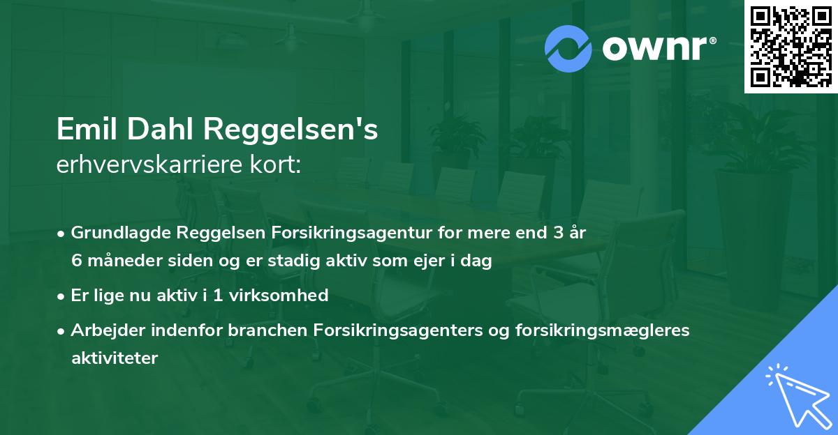 Emil Dahl Reggelsen's erhvervskarriere kort