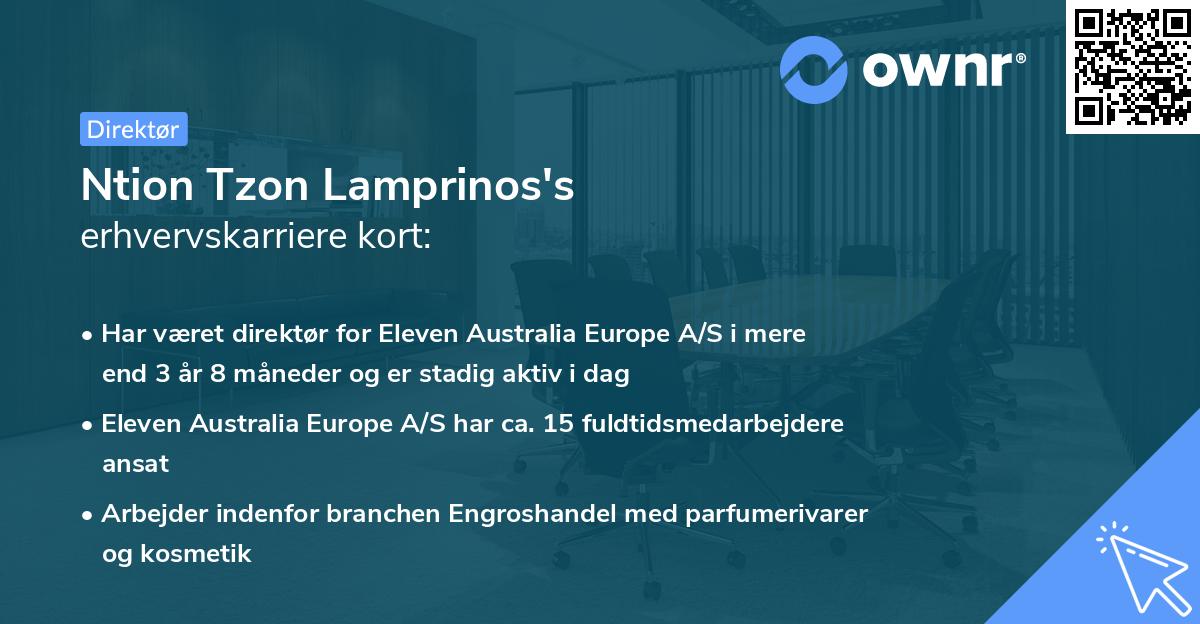 Ntion Tzon Lamprinos's erhvervskarriere kort