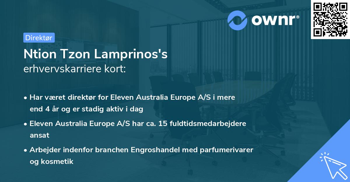 Ntion Tzon Lamprinos's erhvervskarriere kort