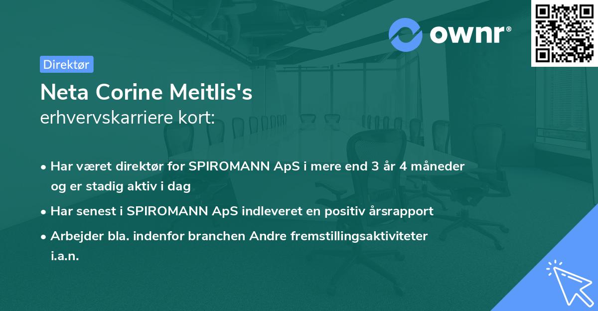 Neta Corine Meitlis's erhvervskarriere kort