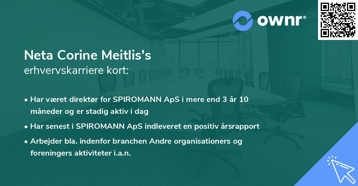 Neta Corine Meitlis's erhvervskarriere kort