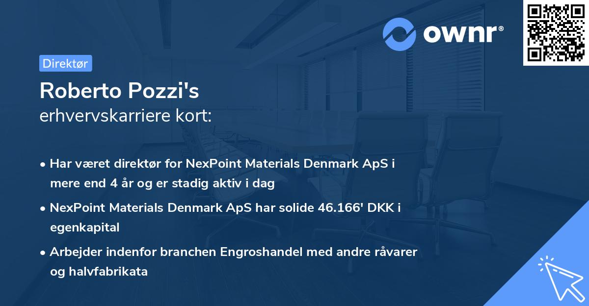 Roberto Pozzi's erhvervskarriere kort