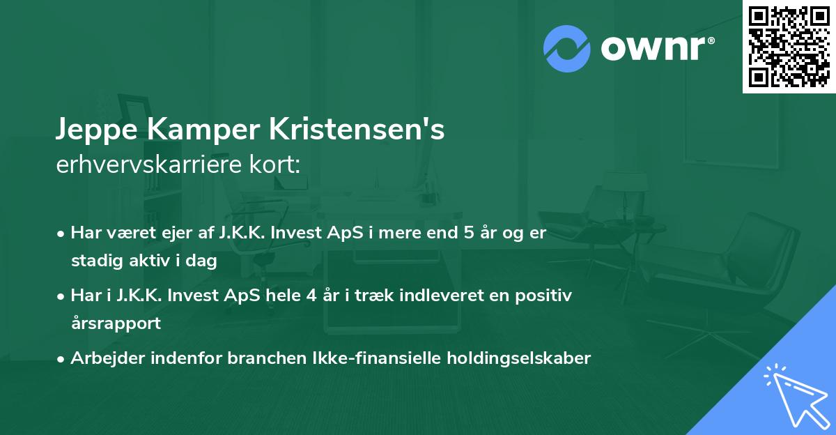 Jeppe Kamper Kristensen's erhvervskarriere kort