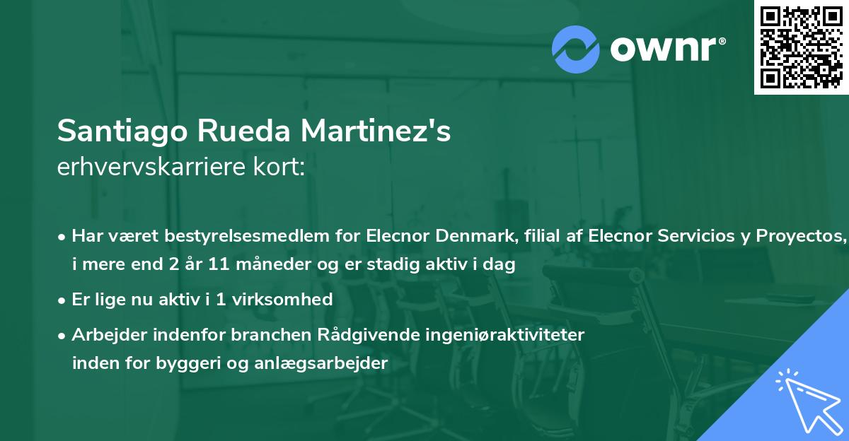 Santiago Rueda Martinez's erhvervskarriere kort