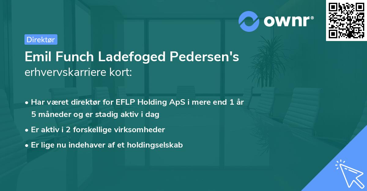 Emil Funch Ladefoged Pedersen's erhvervskarriere kort