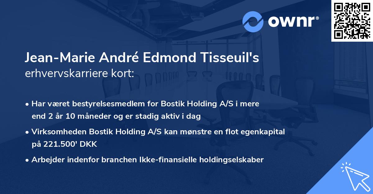 Jean-Marie André Edmond Tisseuil's erhvervskarriere kort