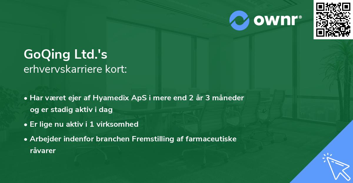 GoQing Ltd.'s erhvervskarriere kort