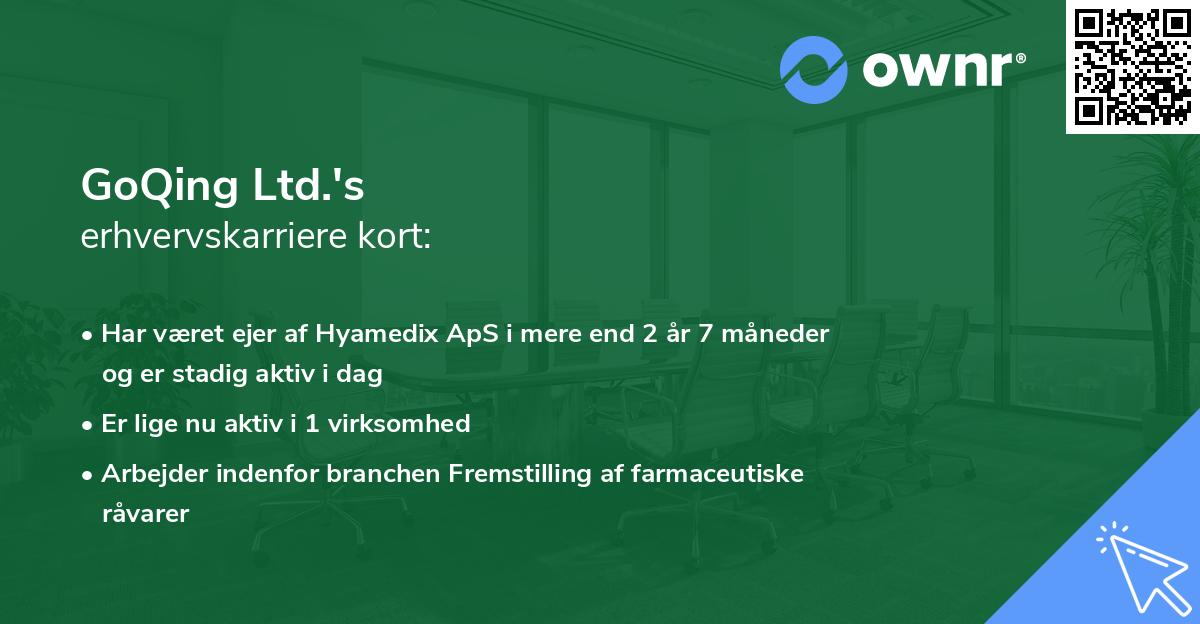 GoQing Ltd.'s erhvervskarriere kort