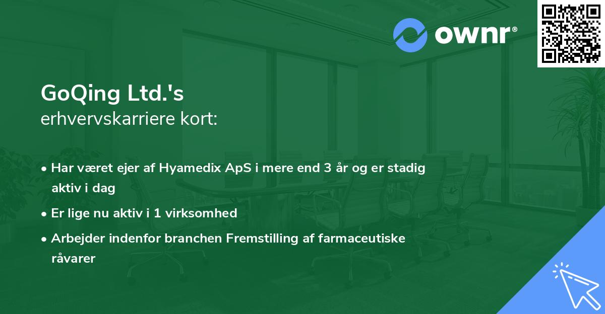 GoQing Ltd.'s erhvervskarriere kort