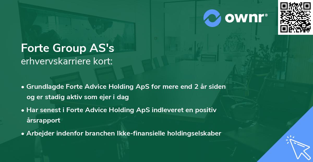 Forte Group AS's erhvervskarriere kort