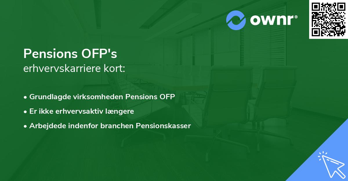 Pensions OFP's erhvervskarriere kort