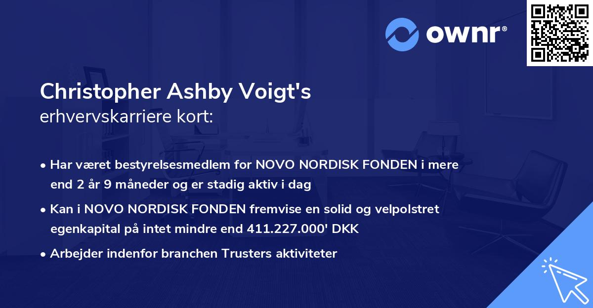 Christopher Ashby Voigt's erhvervskarriere kort