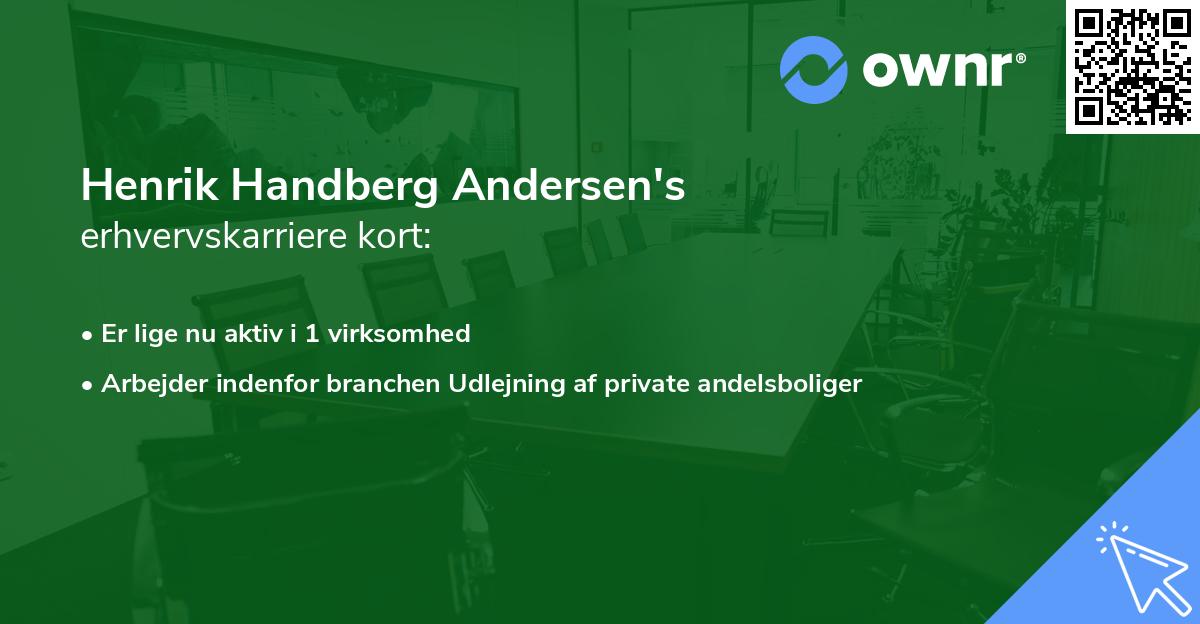 Henrik Handberg Andersen's erhvervskarriere kort