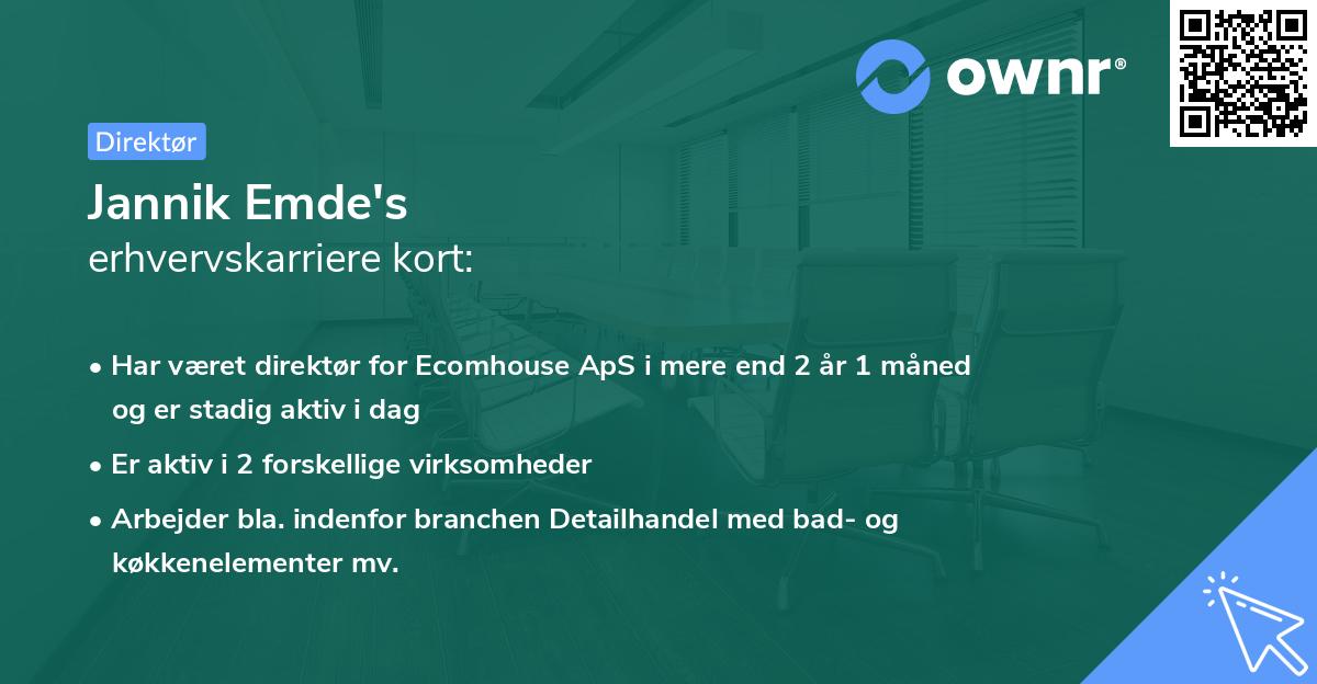 Jannik Emde's erhvervskarriere kort