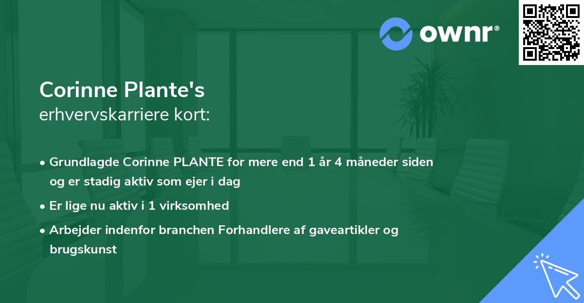 Corinne Plante's erhvervskarriere kort