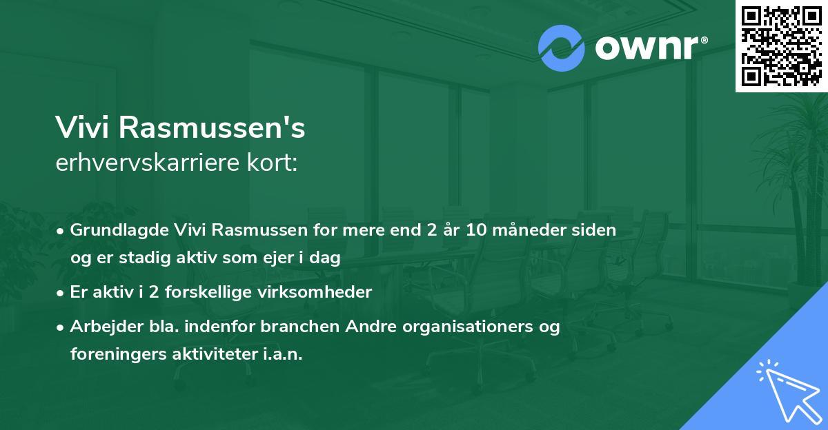 Vivi Rasmussen's erhvervskarriere kort