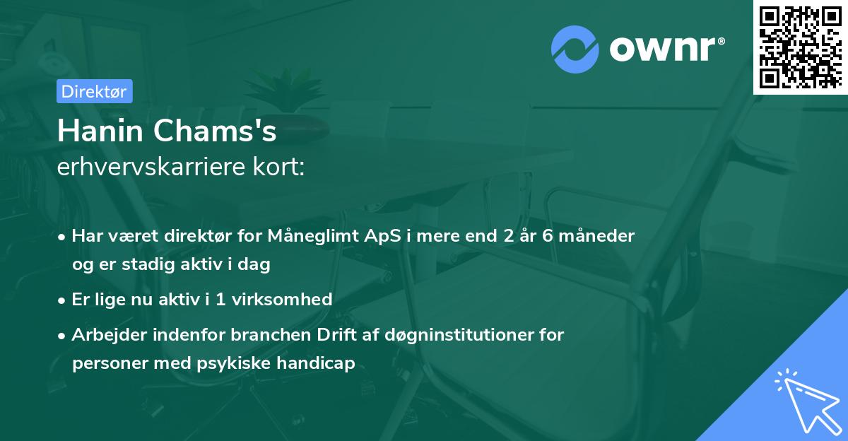 Hanin Chams's erhvervskarriere kort