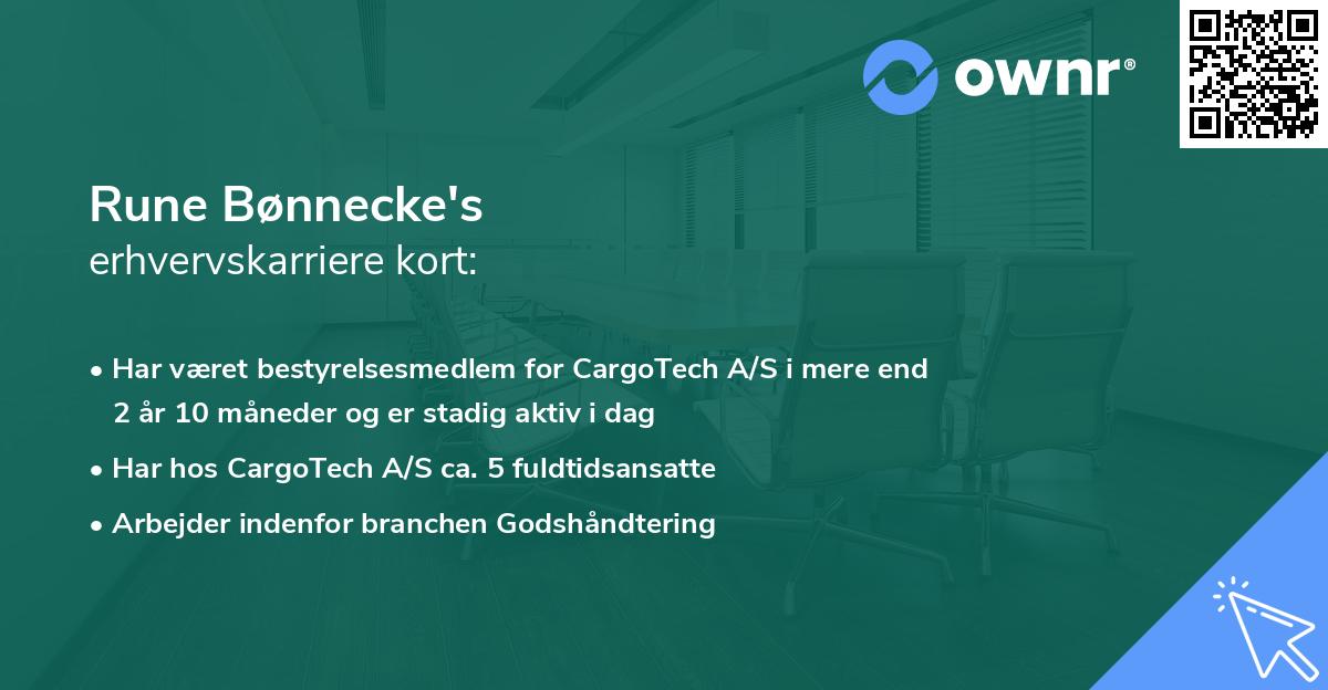 Rune Bønnecke's erhvervskarriere kort