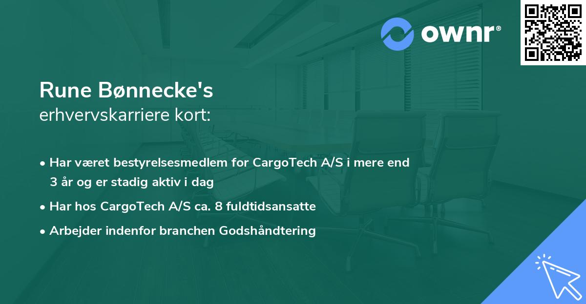 Rune Bønnecke's erhvervskarriere kort