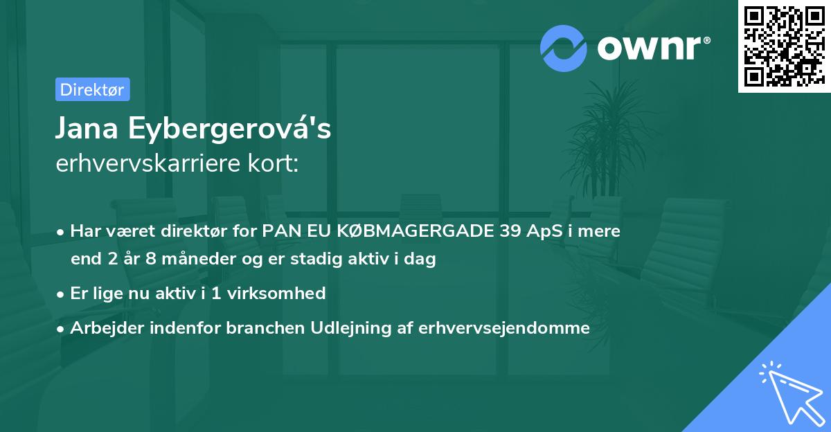 Jana Eybergerová's erhvervskarriere kort