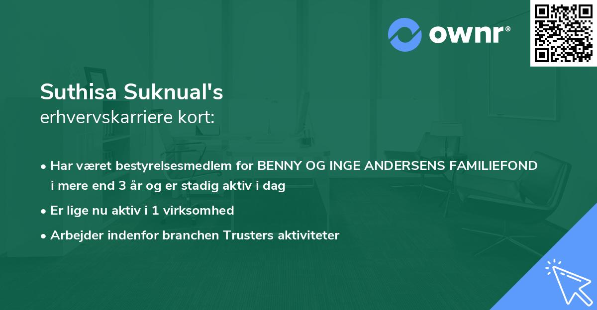 Suthisa Suknual's erhvervskarriere kort