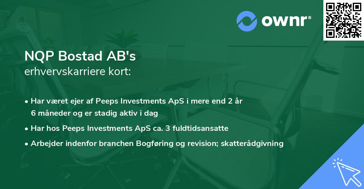 NQP Bostad AB's erhvervskarriere kort
