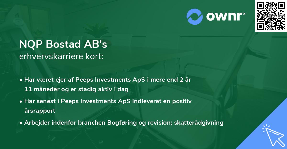 NQP Bostad AB's erhvervskarriere kort