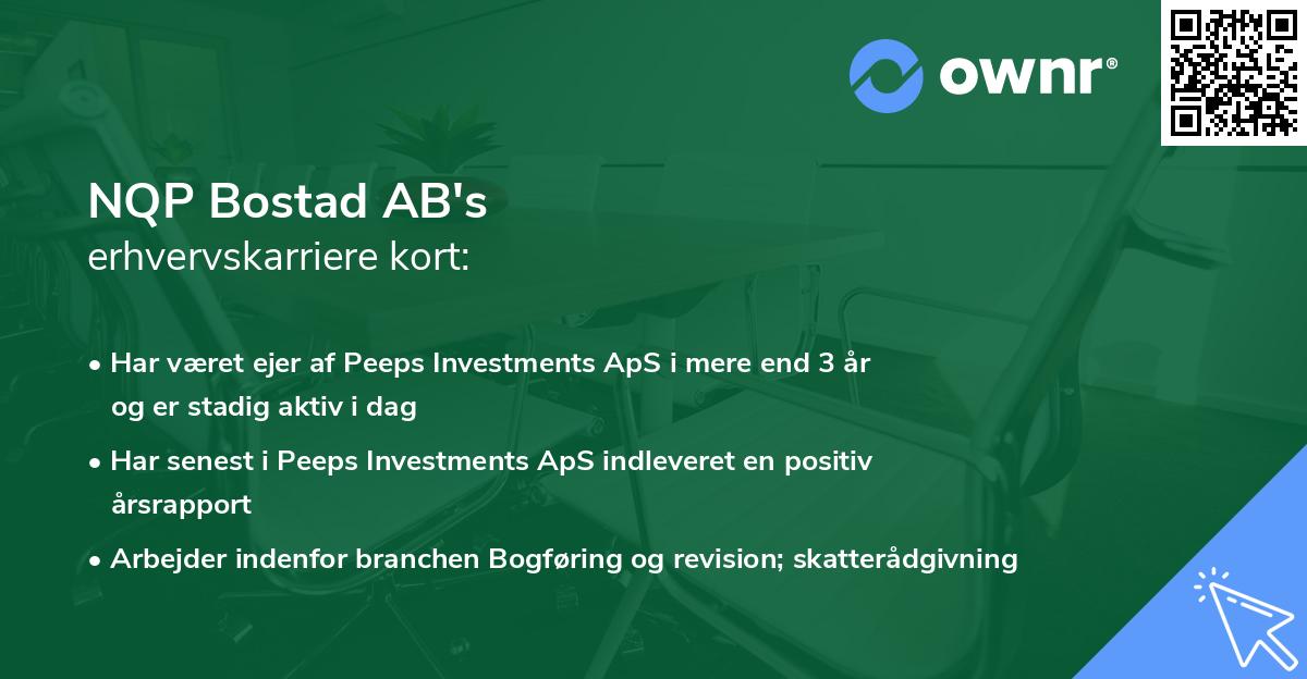 NQP Bostad AB's erhvervskarriere kort