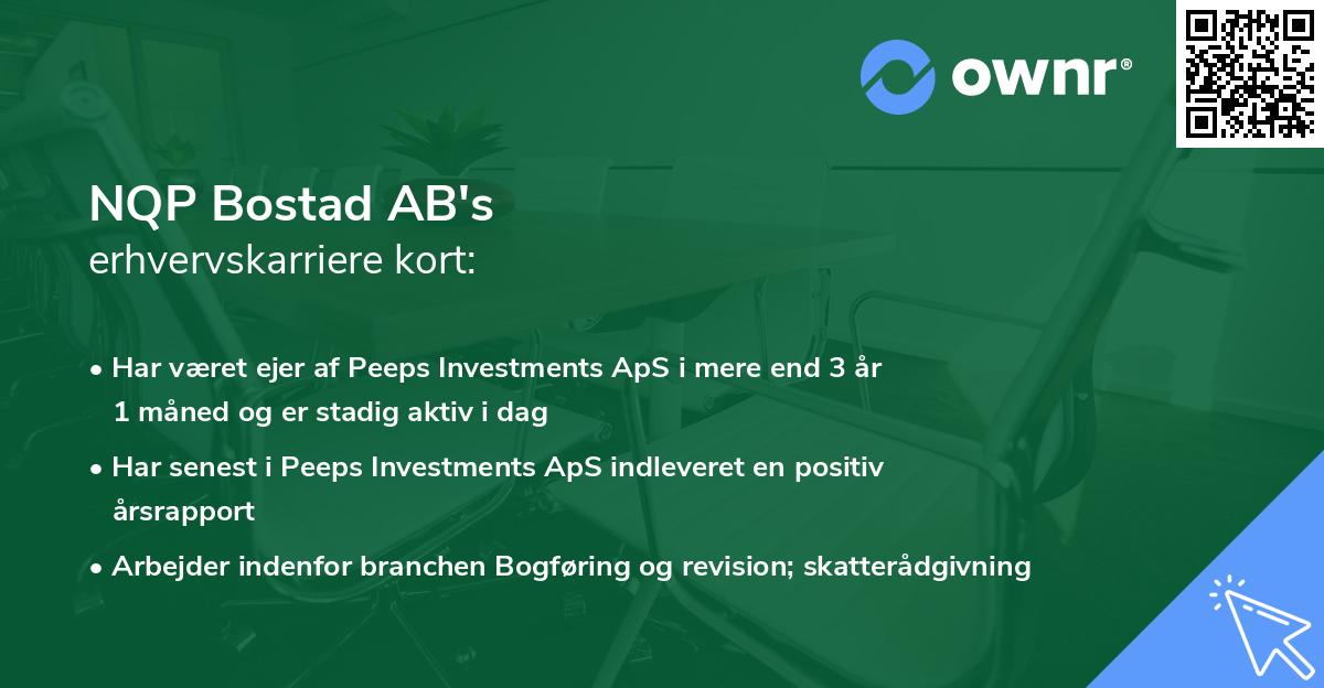 NQP Bostad AB's erhvervskarriere kort