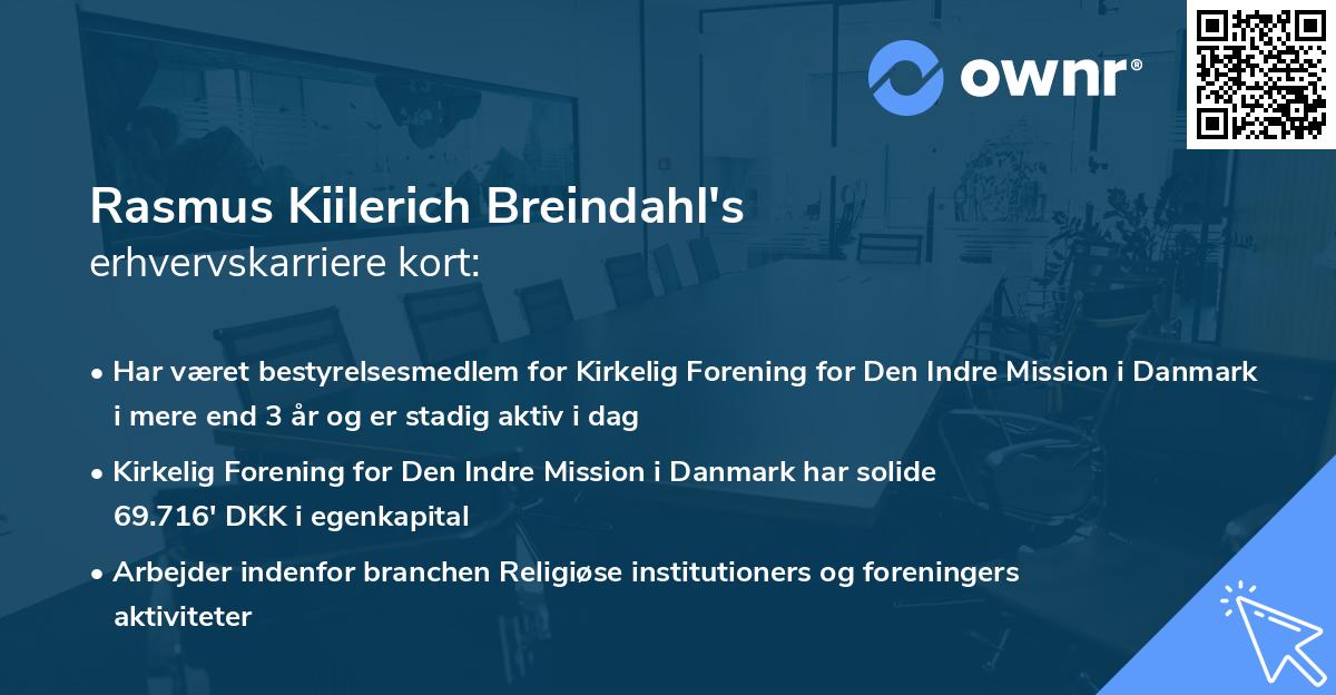 Rasmus Kiilerich Breindahl's erhvervskarriere kort